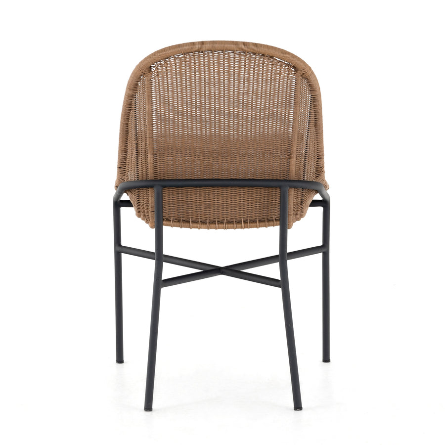 Grass Roots Outdoor Dining Chair in Stinson White & Charcoal Iron (22.5' x 24' x 35.25')