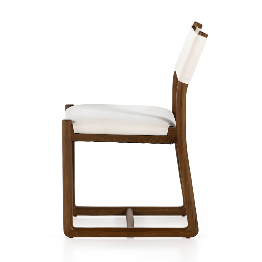 Belfast Outdoor Dining Chair in Lorel Ivory & Natural Teak (20.5' x 23' x 33')