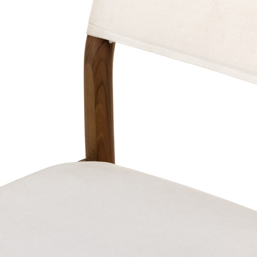 Belfast Outdoor Dining Chair in Lorel Ivory & Natural Teak (20.5' x 23' x 33')