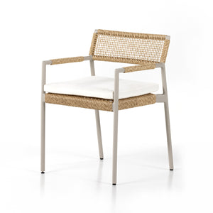 Solano Outdoor Dining Chair in Dove Taupe & Natural Hyacinth (21' x 23.5' x 31.5')