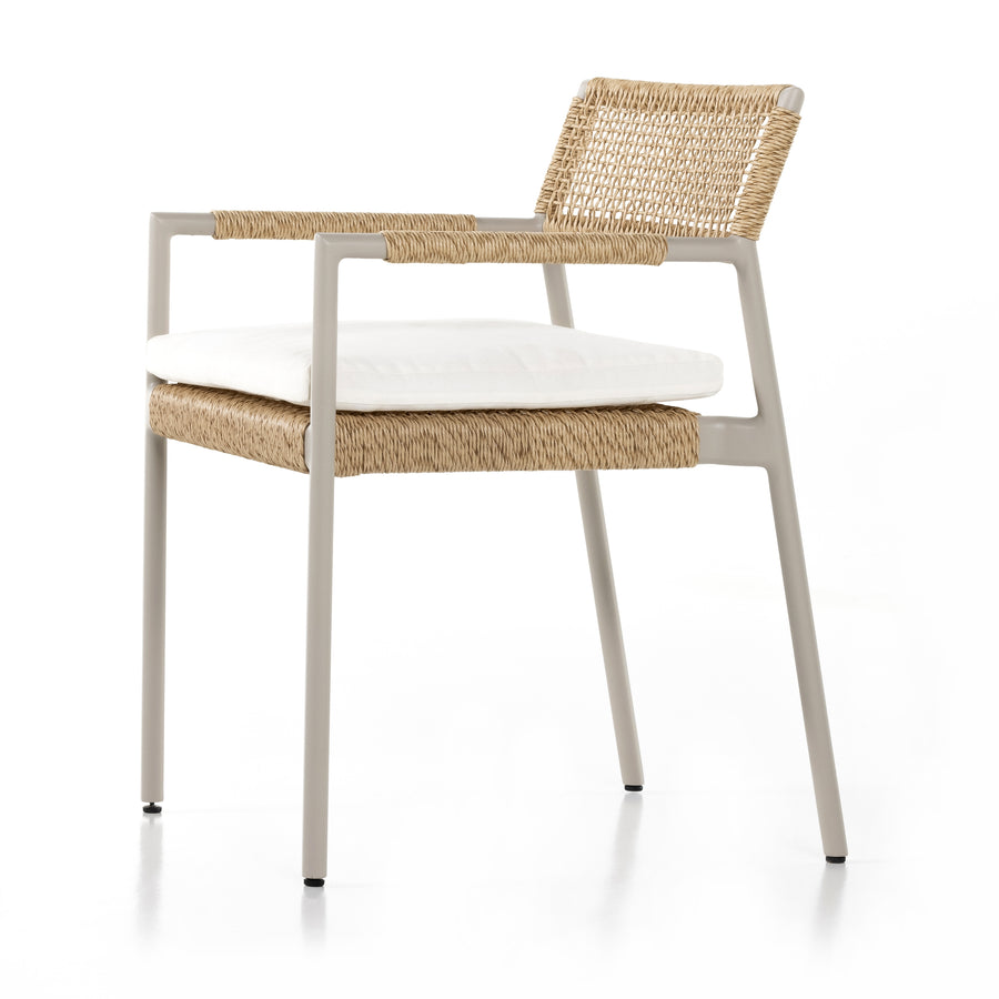 Solano Outdoor Dining Chair in Dove Taupe & Natural Hyacinth (21' x 23.5' x 31.5')