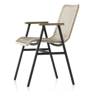 Solano Outdoor Dining Chair in Washed Brown & Bronze (24' x 24' x 33.5')