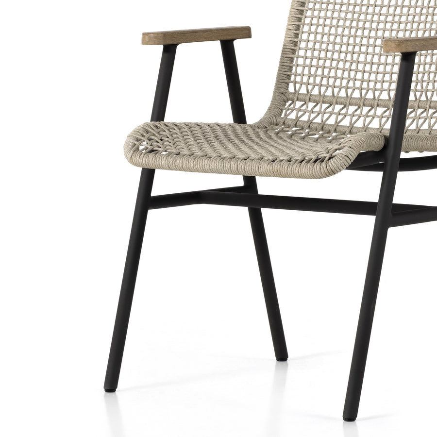 Solano Outdoor Dining Chair in Washed Brown & Bronze (24' x 24' x 33.5')