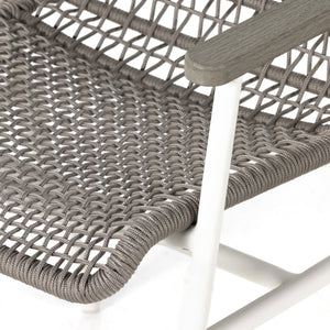 Solano Outdoor Dining Chair in Weathered Grey & White Aluminum (24' x 24' x 33.5')