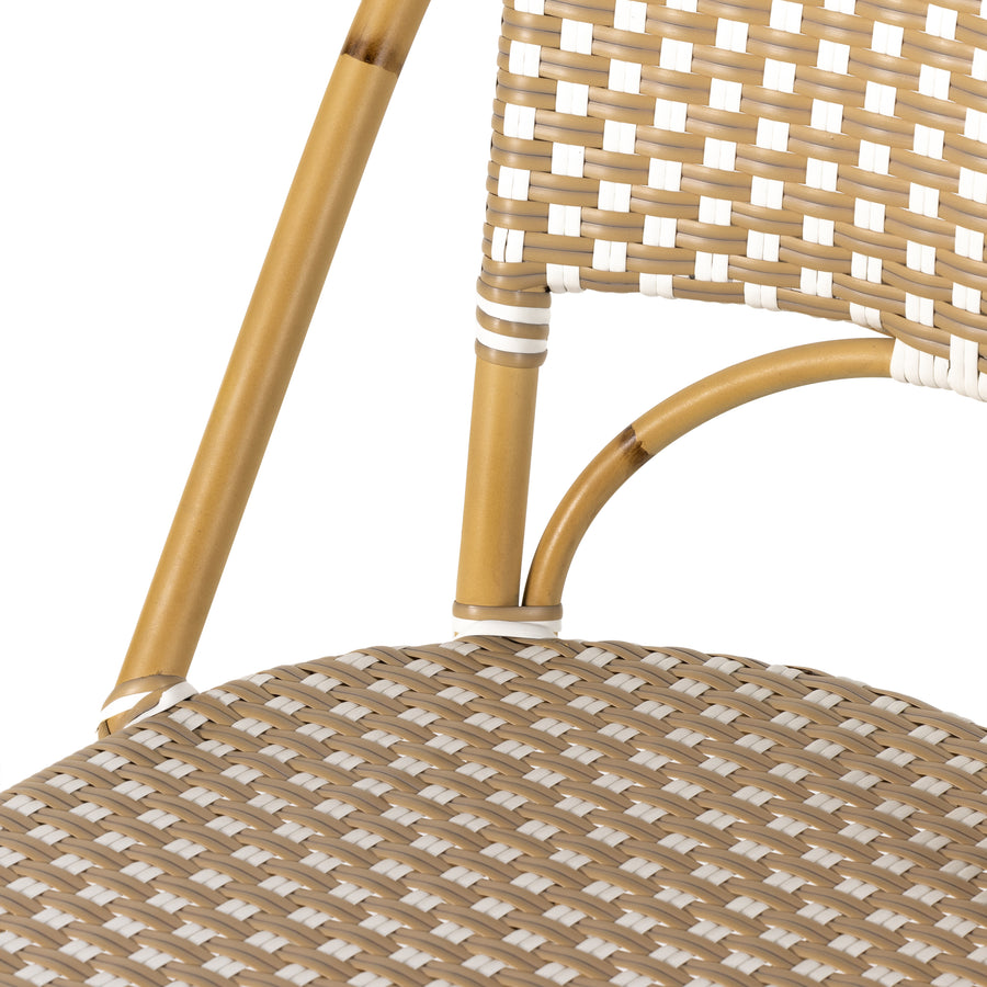 Grass Roots Outdoor Dining Chair in Faux Rattan & Sandstone Weave (20.5' x 23.75' x 35.5')