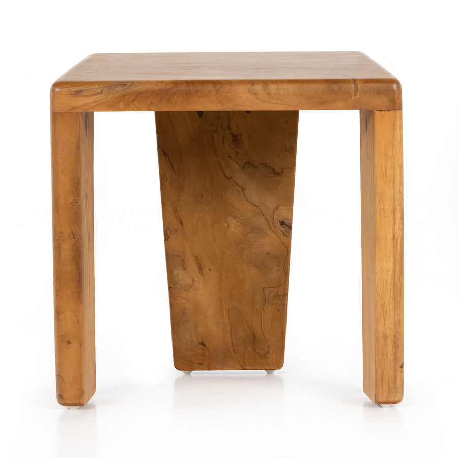 Grass Roots Outdoor Stool in Aged Natural Teak (18' x 14' x 17')