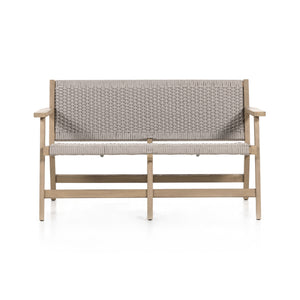 Solano Outdoor Sofa in Washed Brown & Thick Grey Rope (49.75' x 28.25' x 27.75')