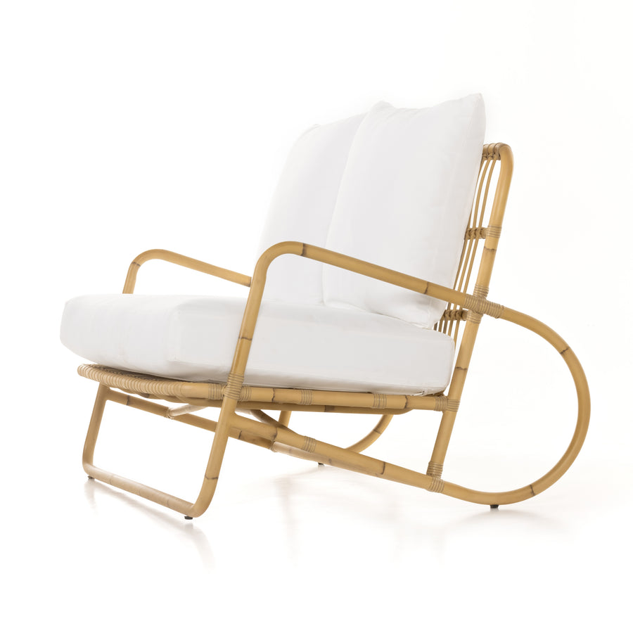 Grass Roots Outdoor Sofa in Stinson White & Natural Weave (55' x 36.5' x 32')