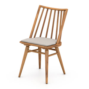Belfast Outdoor Dining Chair in Stone Grey & Natural Teak (18.5' x 21' x 32.5')