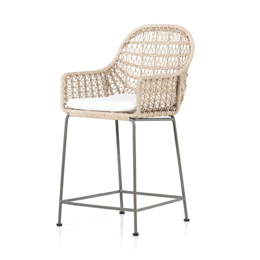 Grass Roots Outdoor Counter Stool in Stinson White & Grey Bronze (20.75' x 24.5' x 41.25')