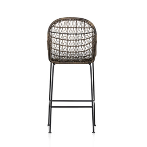 Grass Roots Outdoor Bar Stool in Stinson White & Natural Black (20.75' x 24.5' x 47.25')