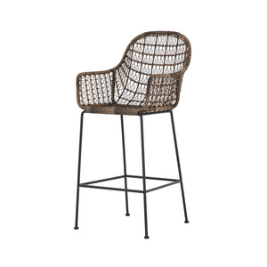 Grass Roots Outdoor Bar Stool in Distressed Grey & Natural Black (20.75' x 24.5' x 47.25')