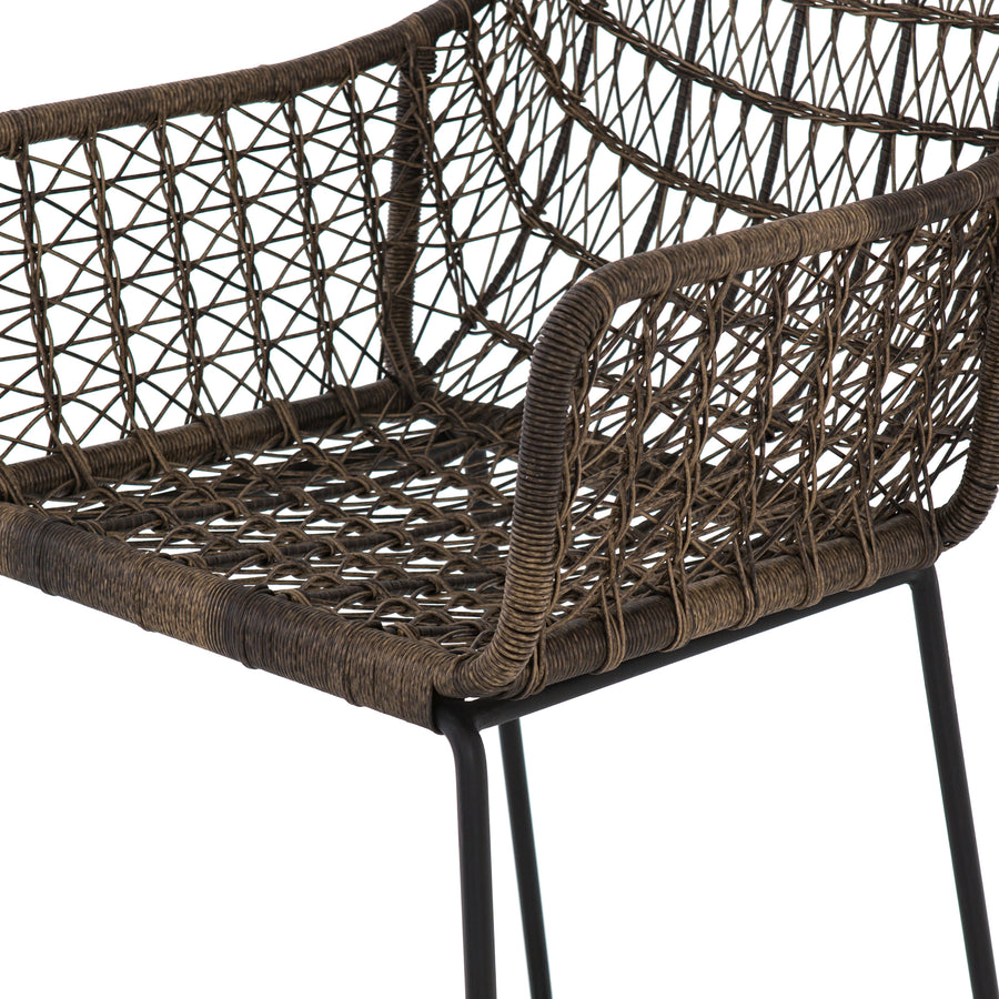 Grass Roots Outdoor Bar Stool in Distressed Grey & Natural Black (20.75' x 24.5' x 47.25')