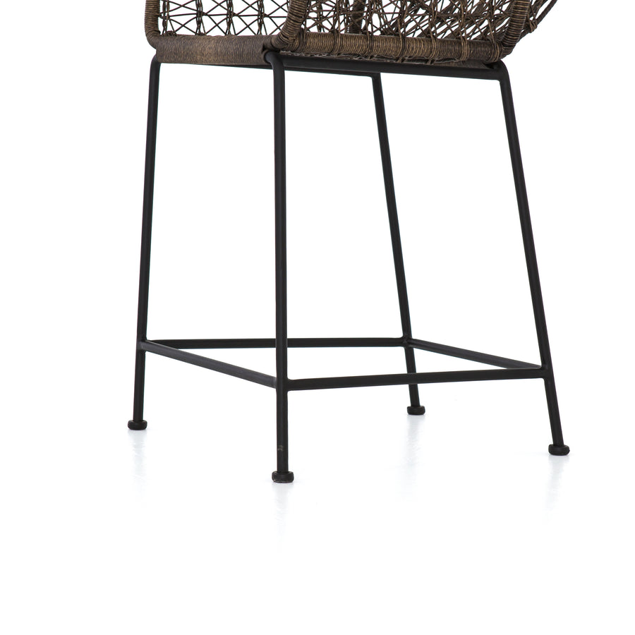 Grass Roots Outdoor Counter Stool in Distressed Grey & Natural Black (20.75' x 24.5' x 41.25')
