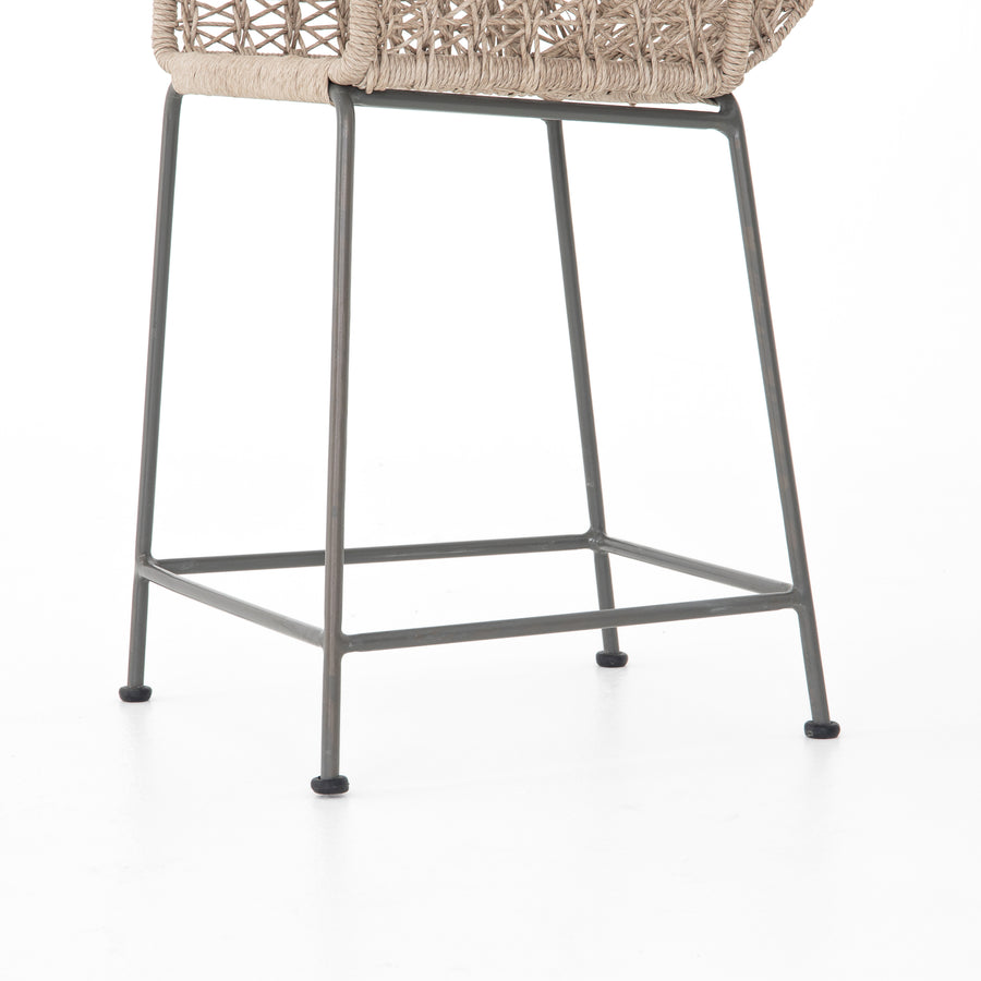 Grass Roots Outdoor Counter Stool in Vintage White & Grey Bronze (20.75' x 24.5' x 41.25')