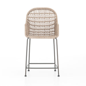 Grass Roots Outdoor Counter Stool in Vintage White & Grey Bronze (20.75' x 24.5' x 41.25')