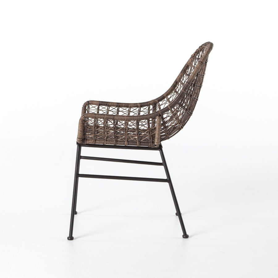 Grass Roots Outdoor Dining Chair in Distressed Grey & Natural Black (21' x 26' x 35.25')