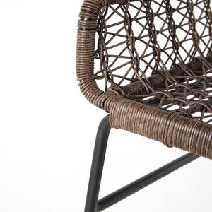 Grass Roots Outdoor Dining Chair in Distressed Grey & Natural Black (21' x 26' x 35.25')