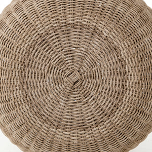Grass Roots Outdoor Stool in Pure White & Vintage White (21' x 21' x 13')