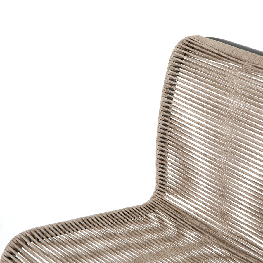 Grass Roots Outdoor Dining Chair in Gunmetal & Vintage White (19' x 23.5' x 33')