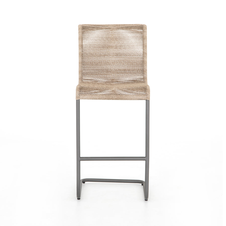 Grass Roots Outdoor Bar Stool in Gunmetal & Vintage White (19' x 23.5' x 44')