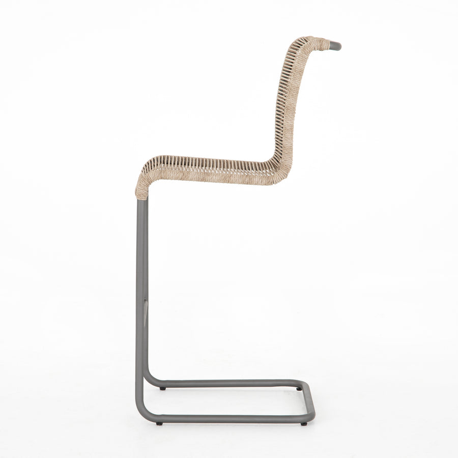 Grass Roots Outdoor Bar Stool in Gunmetal & Vintage White (19' x 23.5' x 44')