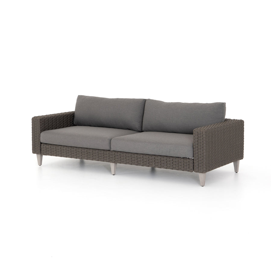 Solano Outdoor Sofa in Charcoal & Charcoal Rope (90' x 37' x 32')