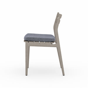 Solano Outdoor Dining Chair in Faye Navy & Weathered Grey (19.75' x 22.3' x 32.75')