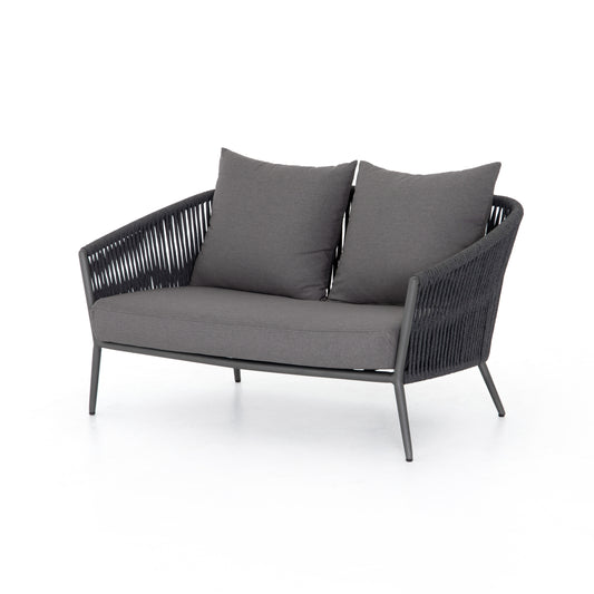 Solano Porto Outdoor Sofa in Charcoal & Bronze (57" x 33.5" x 29.5")