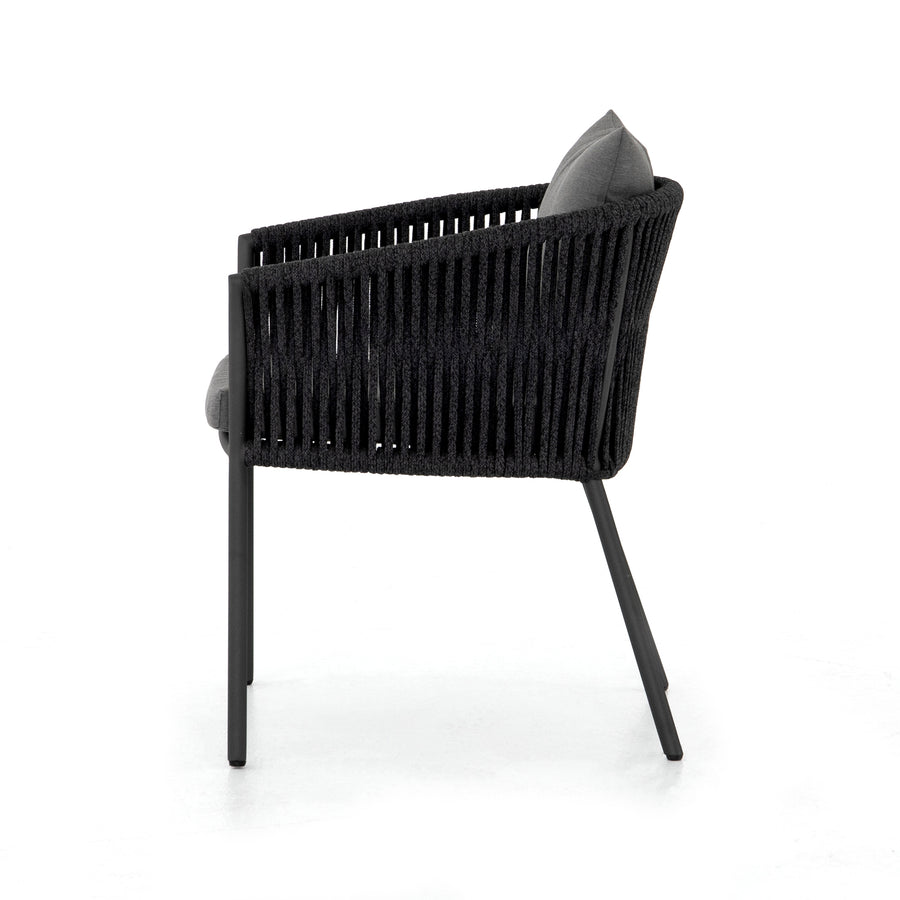 Solano Outdoor Dining Chair in Charcoal & Bronze (25.5' x 25.5' x 29.5')