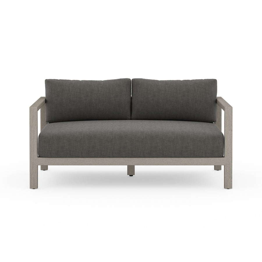 Solano 2-Seat Outdoor Sofa in Charcoal & Weathered Grey (59.75' x 32.3' x 24.5')