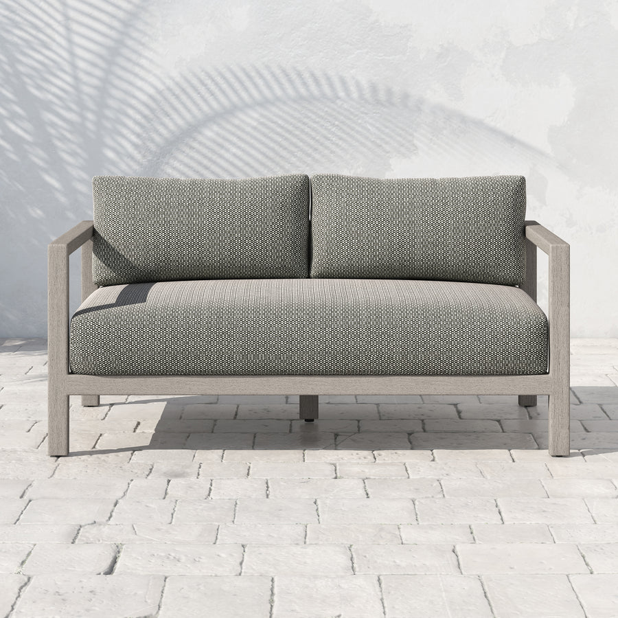 Solano 2-Seat Outdoor Sofa in Charcoal & Weathered Grey (59.75' x 32.3' x 24.5')