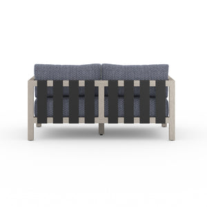 Solano 2-Seat Outdoor Sofa in Faye Navy & Weathered Grey (59.75' x 32.3' x 24.5')