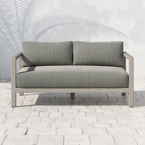 Solano 2-Seat Outdoor Sofa in Faye Navy & Weathered Grey (59.75' x 32.3' x 24.5')