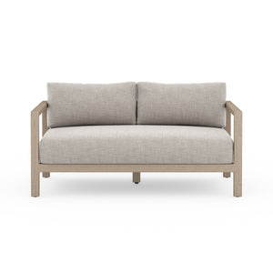 Solano 2-Seat Outdoor Sofa in Stone Grey & Washed Brown (59.75' x 32.3' x 24.5')