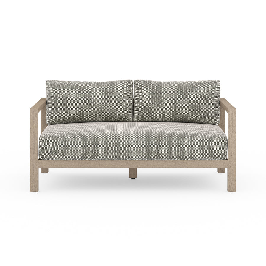 Solano 2-Seat Outdoor Sofa in Faye Ash & Washed Brown (59.75' x 32.3' x 24.5')