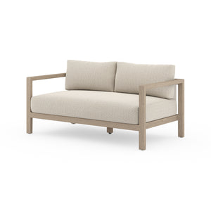 Solano 2-Seat Outdoor Sofa in Faye Sand & Washed Brown (59.75' x 32.3' x 24.5')