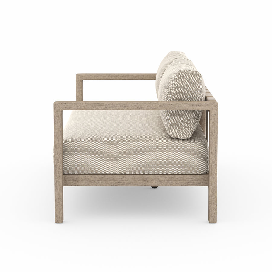 Solano 2-Seat Outdoor Sofa in Faye Sand & Washed Brown (59.75' x 32.3' x 24.5')