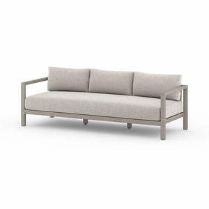Solano 3-Seat Outdoor Sofa in Stone Grey & Weathered Grey (87.5' x 32.25' x 24.5')