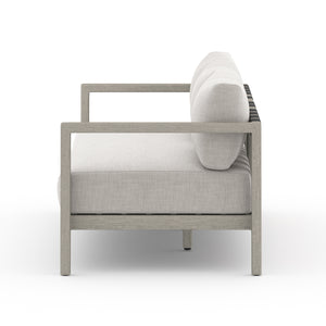 Solano 3-Seat Outdoor Sofa in Stone Grey & Weathered Grey (87.5' x 32.25' x 24.5')