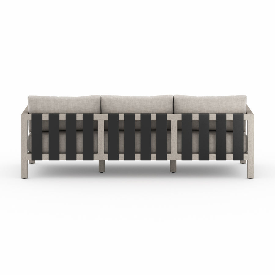 Solano 3-Seat Outdoor Sofa in Stone Grey & Weathered Grey (87.5' x 32.25' x 24.5')