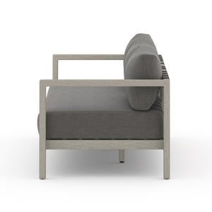Solano 3-Seat Outdoor Sofa in Charcoal & Weathered Grey (87.5' x 32.25' x 24.5')