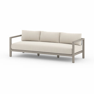 Solano 3-Seat Outdoor Sofa in Faye Sand & Weathered Grey (87.5' x 32.25' x 24.5')