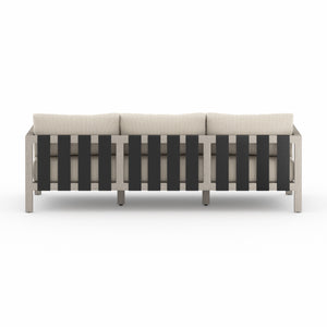 Solano 3-Seat Outdoor Sofa in Faye Sand & Weathered Grey (87.5' x 32.25' x 24.5')
