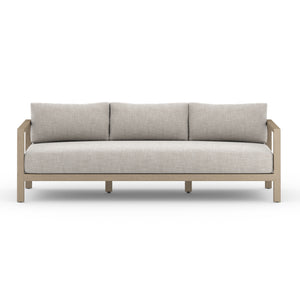 Solano 3-Seat Outdoor Sofa in Stone Grey & Washed Brown (87.5' x 32.25' x 24.5')