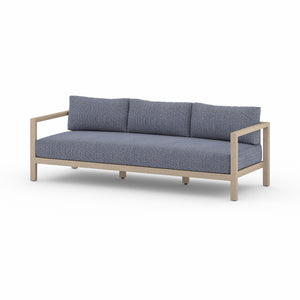 Solano 3-Seat Outdoor Sofa in Faye Navy & Washed Brown (87.5' x 32.25' x 24.5')