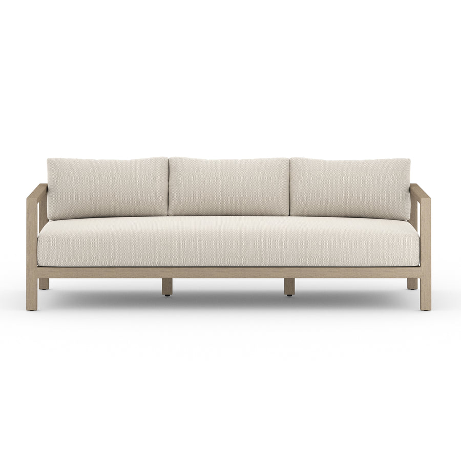 Solano 3-Seat Outdoor Sofa in Faye Sand & Washed Brown (87.5' x 32.25' x 24.5')