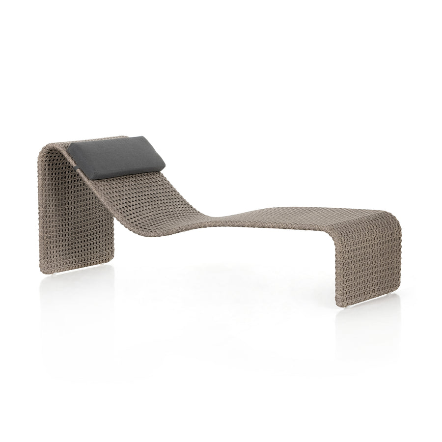 Grass Roots Outdoor Chaise in Stinson White & Weathered Brown (80' x 27.5' x 31.5')