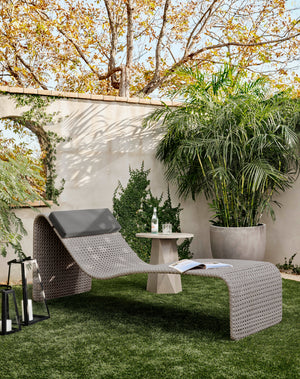 Grass Roots Outdoor Chaise in Stinson White & Weathered Brown (80' x 27.5' x 31.5')