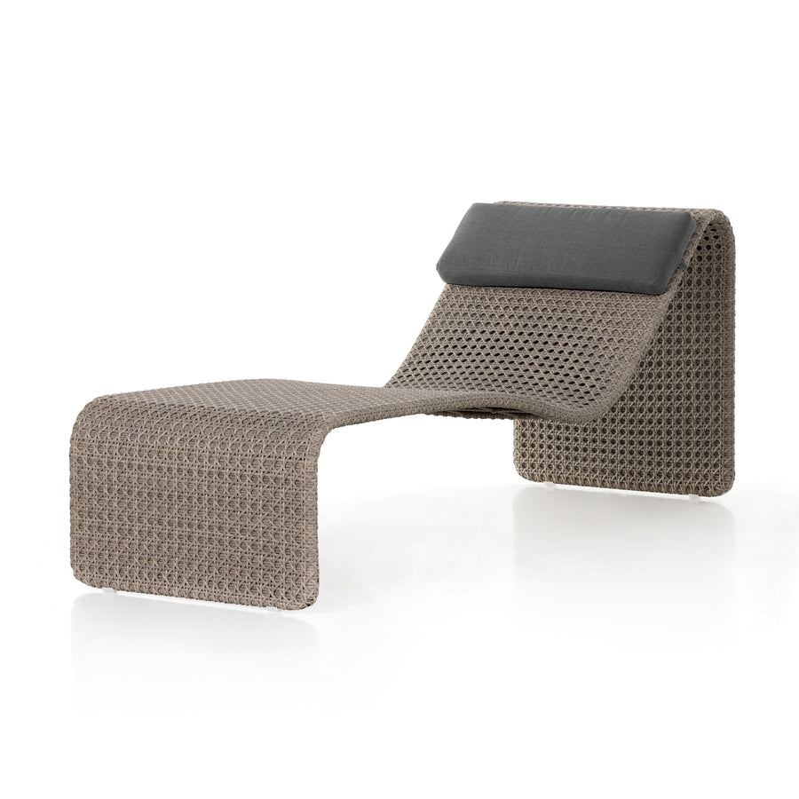 Grass Roots Outdoor Chaise in Stinson White & Weathered Brown (80' x 27.5' x 31.5')